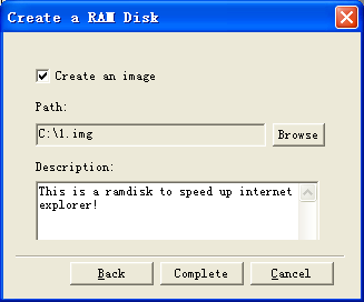 Finish creating a Windows RAM drive